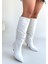 Zelya Beyaz Cilt Topuklu Çizme - Lisinya 3
