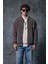 Erkek Oversize Yıkamalı Fermuarlı Sweatshirt Kahverengi 2