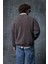 Erkek Oversize Yıkamalı Fermuarlı Sweatshirt Kahverengi 7