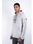 Erkek Regular Fit Kapüşonlu Omuz Detaylı Baskılı Sweatshirt 3