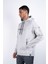 Erkek Regular Fit Kapüşonlu Omuz Detaylı Baskılı Sweatshirt 4