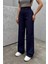 Kadın Yüksek Bel Likralı Geniş Paça Çımalı Pantolon 2