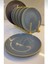 Gold Kenarlı Gri Seramik Pasta Tabağı 7 Lı Set – Modern Sofra Sunum Tabakları (21 Cm) 2