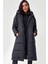 Kapşonlu Uzun Şişme Siyah Kadın Mont 5120 1