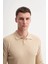 Premium Slim Fit Viskon Karışımlı Polo Yaka Bej Erkek Kazak 33210 3