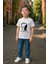 Çocuk Unisex Bisiklet Yaka %100 Pamuk Atatürk Baskılı T-Shirt 3