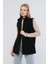 Yakalı Siyah Polar Yelek 3