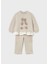 Kız Bebek Bej Sweat Pantolon Takım 2843 1