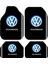 Volkswagen Logolu Siyah Oto Paspas Takımı, 4'lü Set, Modern Tasarım, Kaymaz Taban ve Kumaş Yüzey 1