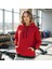 Woody Cord Kadın Oversize Sweatshirt / Kırmızı Siyah / Düz / Siyah Ip 3