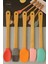 🌿 Bambu Saplı Renkli Silikon Spatula & Yağlama Fırçası Seti – 5’li Premium Mutfak Seti 🍰🍳 1
