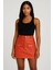 Önden Iki Cepli Deri Etek Turuncu H240040 1