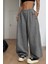 Erkek Kadın Baggy Bol Kesim Eşofman Altı Jogger Paça Siyah Gri Füme Oversize 6