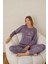 Kadın Pamuk'lu Düğme Yaka Raporlu Interlok Kışlık Pijama Takımı 05006 - 1 Adet 1