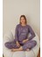Kadın Pamuk'lu Düğme Yaka Raporlu Interlok Kışlık Pijama Takımı 05006 - 1 Adet 2