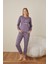 Kadın Pamuk'lu Düğme Yaka Raporlu Interlok Kışlık Pijama Takımı 05006 - 1 Adet 4