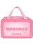 Çift Bölmeli Şeffaf Spor Seyahat Makyaj ve Kozmetik Çantası - Anne Bebek Büyük Boy Washbag Pembe 3