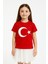 Ay Yıldızlı Türk Bayraklı Pamuklu Penye Kız Erkek Çocuk Bayram, Gösteri Tişört 1