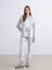 Bisiklet Yaka Nakışlı Polar Kadın Pijama Takımı (W5) 1