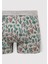 3lü Kaktüs Baskılı Gri Boxer 0912212-23854 2