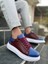 Premium Bağcıklı Günlük Taraftar Erkek Sneaker Bordo Mavi 1