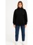 Üç Iplik Dık Yaka Yarım Fermuarlı Sweatshirt - Siyah 2