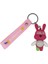 Figürlü ve Işıklı Silikon Anahtarlık - Tavşan - Pembe (Lisinya) 1
