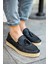 ZRC119 Tassels Erkek Loafer Ayakkabı Siyah 1