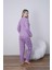 Kadın Pamuk'lu Düğme Yaka Raporlu Interlok Kışlık Pijama Takımı 05031 - 1 Adet 5
