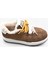 G25K372 Içi Kürklü Camel Renk Kadın Süet Sneaker Ayakkabı 4