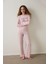 Pembe Tea Club Ekoseli Bisiklet Yaka Pijama Takımı 1