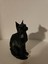 Kedi Oturan Düşük Poli Destek Yok Basit Baskı 2