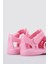 Tobby Gloss Kız Çocuk Parlak Pembe Cırt Cırtlı Sandalet Hafif ve Suya Dayanıklı 9