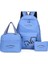 3pcs/set Öğrenci Okul Çantası Öğle Çantası Kalem Çantaları Kızlar Kızlar Koreli Ortaokul Kolej Sırt Çantası Büyük Kapasite Renk: Mavi (Yurt Dışından) 1