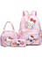 3pcs/set Hello Kitty Baskı Öğrenci Erkek Kız Okul Çantası Renkli Sırt Çantası Öğle Yemeği Çantası Çocuklar Genç Karikatür Okulu Bookba Renk: Resimle Aynı (Yurt Dışından) 1