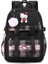 Sevimli Mochila Hello Kitty Girl's Sırt Çantası Karikatür Lisesi Öğrencileri Okul Çantaları Kadınlar Büyük Kapasite Günlük Infanti En Iyi Hediye Kol: Siyah (Yurt Dışından) 1