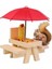 Şemsiye ile Sincap Besleyici Piknik Masası, Dışarıda Ahşap Sincap Besleyicileri, Sevimli Sincap Besleyici+Katı Yapı A (Yurt Dışından) 4