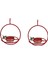Dairesel Asma Kuş Besleyici, Metal Çerçeveli Kırmızı Plastik Kase ile İstiflenebilir Asma Humming Kuş Besleyici 2 PCS (Yurt Dışından) 1
