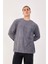 %100 Pamuk Erkek Bisiklet Yaka Oversize Fitilli Kumaş Uzun Kol Sweatshirt 4