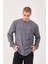 %100 Pamuk Erkek Bisiklet Yaka Oversize Fitilli Kumaş Uzun Kol Sweatshirt 5