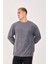 %100 Pamuk Erkek Bisiklet Yaka Oversize Fitilli Kumaş Uzun Kol Sweatshirt 6