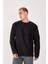%100 Pamuk Erkek Bisiklet Yaka Oversize Fitilli Kumaş Uzun Kol Sweatshirt 1