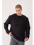 %100 Pamuk Erkek Bisiklet Yaka Oversize Fitilli Kumaş Uzun Kol Sweatshirt 4