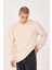 %100 Pamuk Erkek Bisiklet Yaka Oversize Fitilli Kumaş Uzun Kol Sweatshirt 1