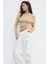 Bej Kadın Off Shoulder Uzun Kollu Bluz MG2567 5