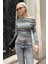 Haki Kadın Off Shoulder Uzun Kollu Bluz MG2567 4