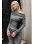 Haki Kadın Off Shoulder Uzun Kollu Bluz MG2567 5