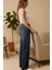 Kadın Palazzo Yüksek Bel Cotton Jean Pantolon 4