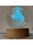 1205 Yağmur Bulut Temalı Oval Ahşap Kaideli LED Işıklı Cam Küre / 6 cm 4