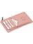 Hakiki Deri Fermuarlı Unisex Kartlık - Pudra 2